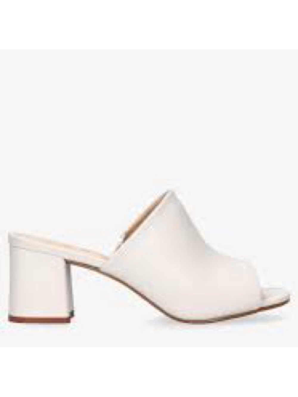 Aldo White Slip On Block-Heel Mule Sandals